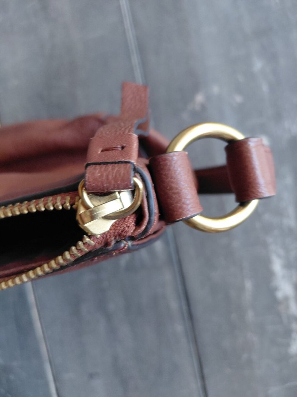 Frye brown leather buckle crossbody bag New - Picture 5 of 7